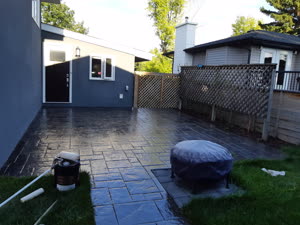 Stamped Concrete Patio Sealed Finish Calgary